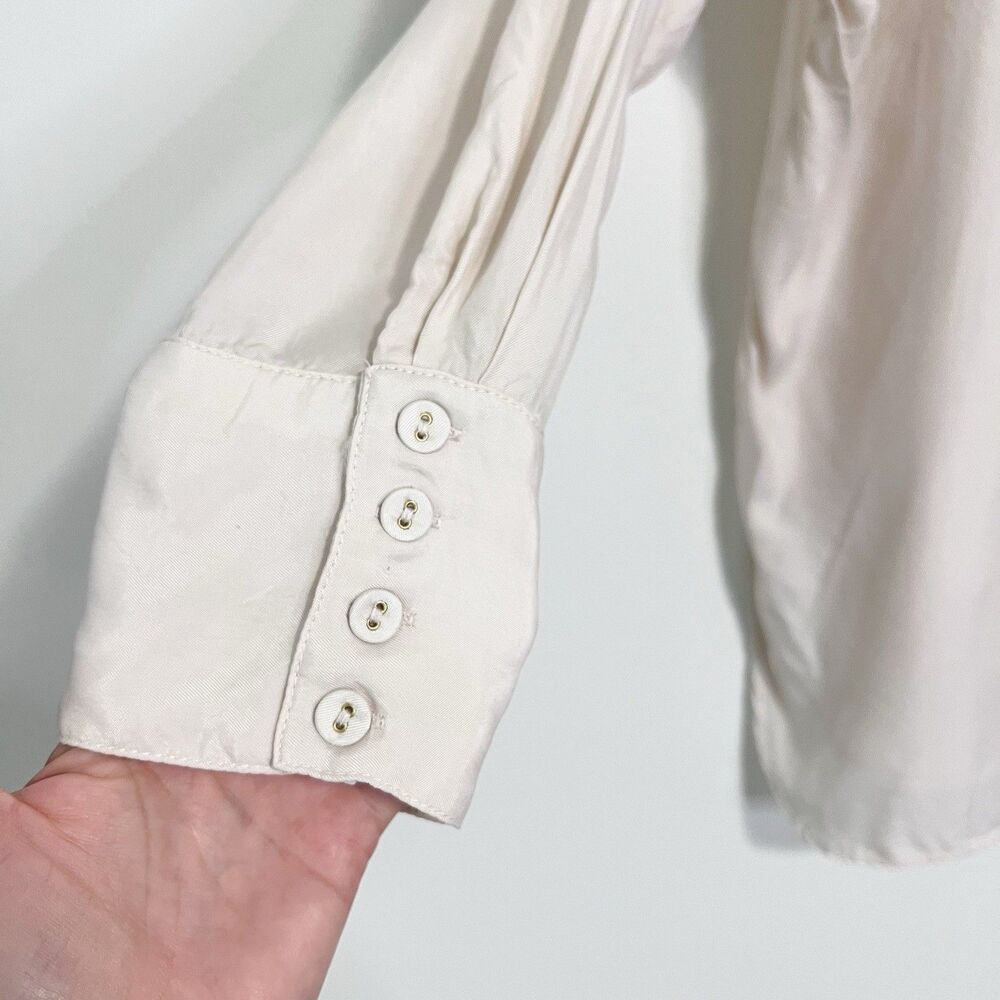 Dissh Oversized Satin Like Button Up Shirt Cream AU 12 US 8 Cupro Blend Neutral - Picture 7 of 12